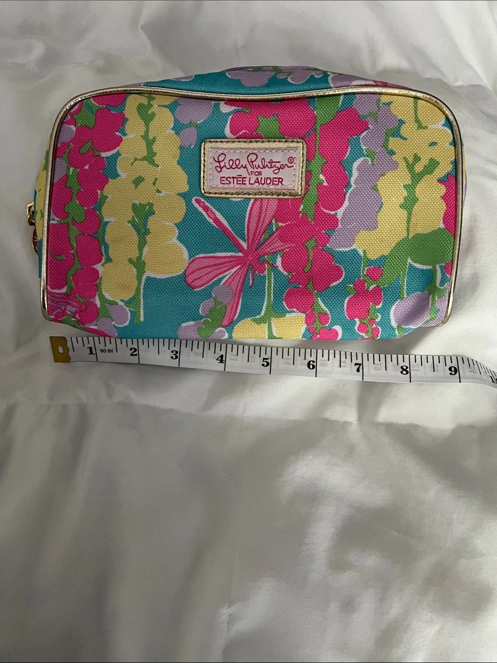Lilly Pulitzer for Estee Lauder | Bright Floral Cosmetic Case Teal Pink Yellow